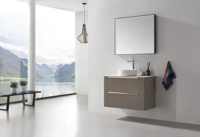 Portofino 90 - Sort Designspeil m/hylle 