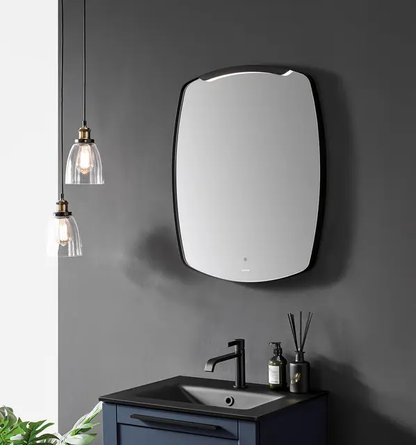 Ravenna Designspeil m/overlys og sort ramme 