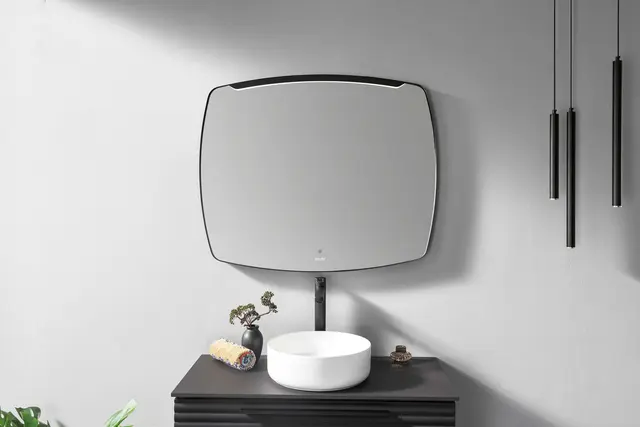 Ravenna Designspeil m/overlys og sort ramme 