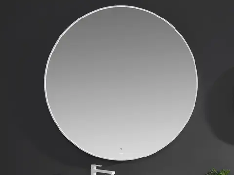 Treviso 90 - Hvit Rundt speil m/ramme
