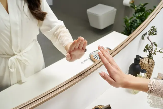 Tropea - Kobber Børstet Ovalt speil med ramme og backlight 