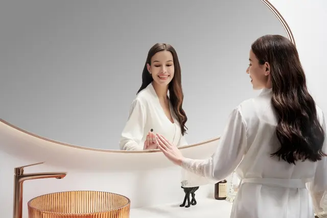 Tropea - Kobber Børstet Ovalt speil med ramme og backlight 