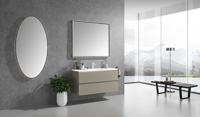 Tropea - Sort Børstet Ovalt speil med ramme og backlight 