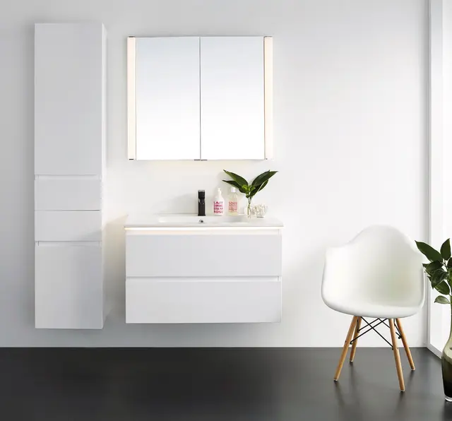 Fano Speilskap med led-lys og underlys 