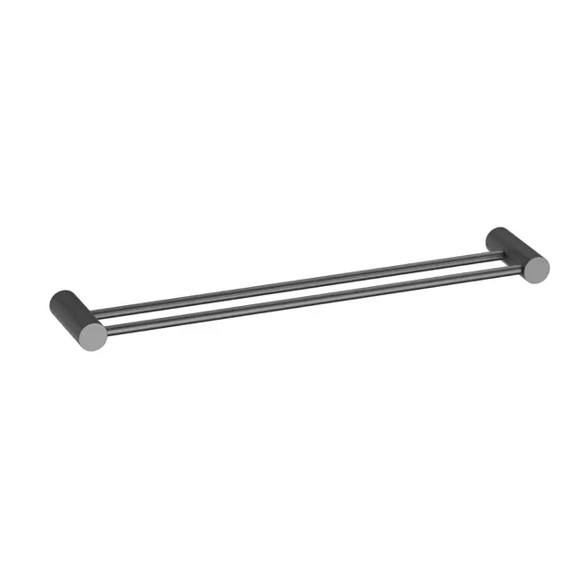 Donato Håndklestang Dbl. - Gunmetal Håndklestang med dobbelt heng 