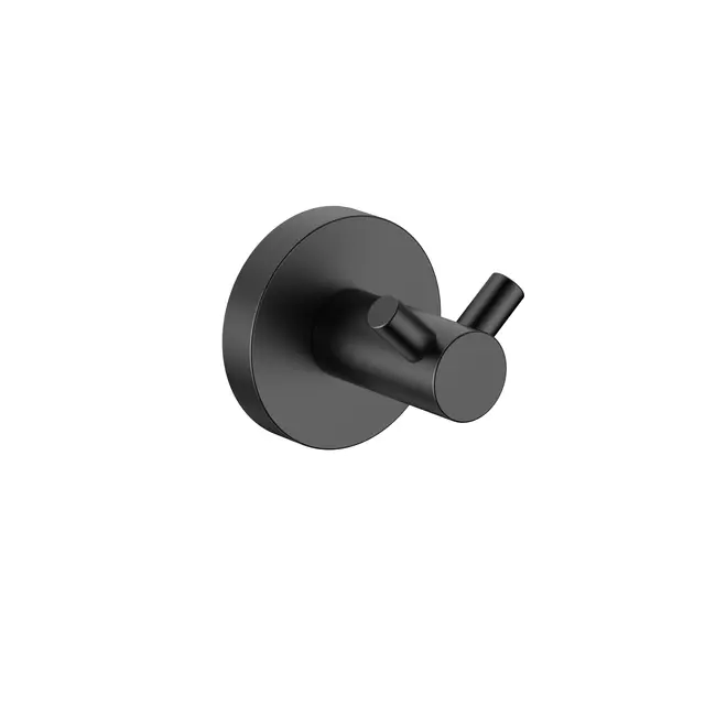 Falco Krok Dobbel - Sort Matt Dobbel Håndklekrok i rustfritt stål 