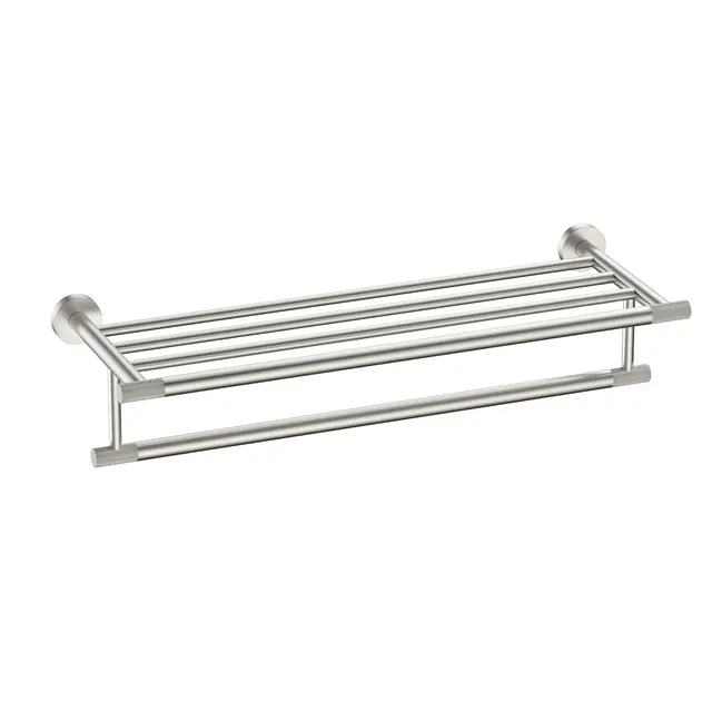 Santino Håndklehylle - Børstet Stål Håndklehylle med håndklestang 